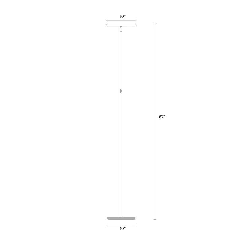 Brightech Sky Flux Industrial 63" Dimmable LED Floor Lamp with Adjustable Head