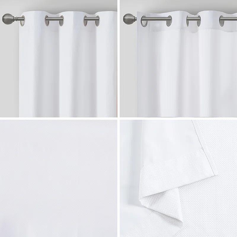Madison Park Galen Basketweave Room Darkening Curtain Panel Pair (Set of 2)