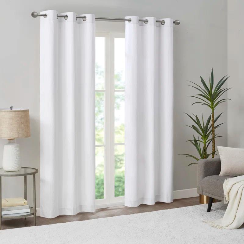Madison Park Galen Basketweave Room Darkening Curtain Panel Pair (Set of 2)