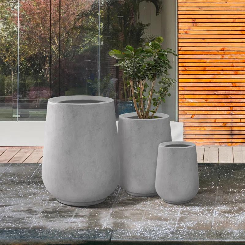Kante Kante 26.5", 20" And 13.1"H Round Tall Planters (Set Of 3), Outdoor Indoor Large Planter Pots Containers With Drainage Holes For Patio, Balcony, Backyard, Living Room