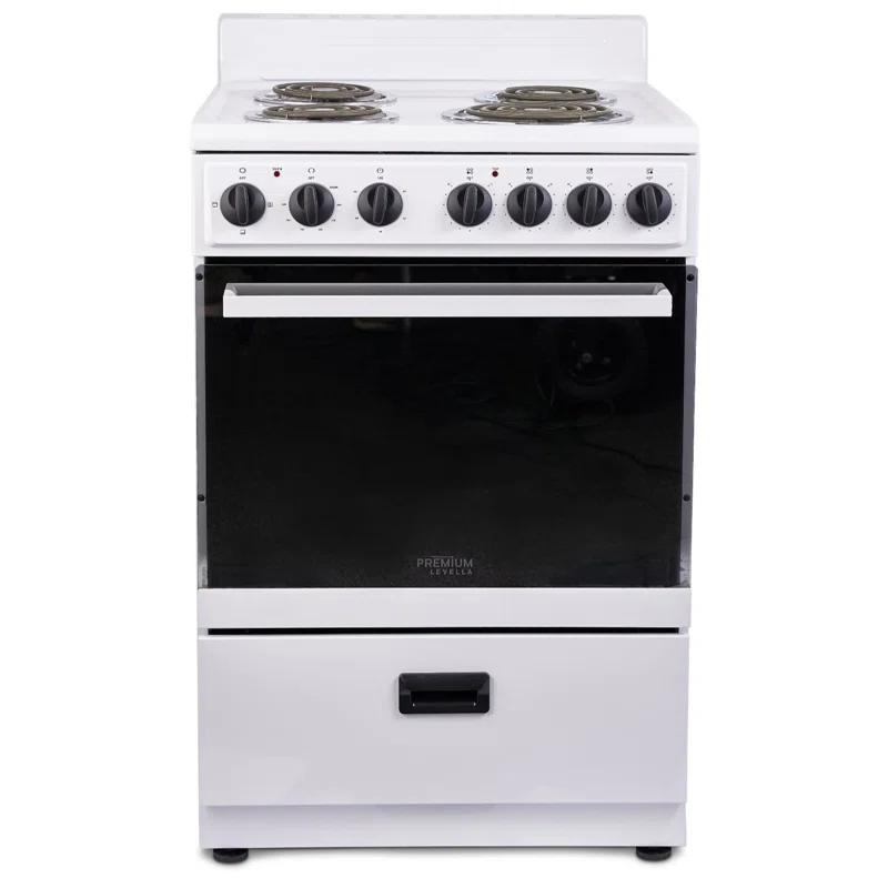 Premium Levella 24" 2.7 Cubic Feet Smart Electric Free Standing Range with 4 Burners