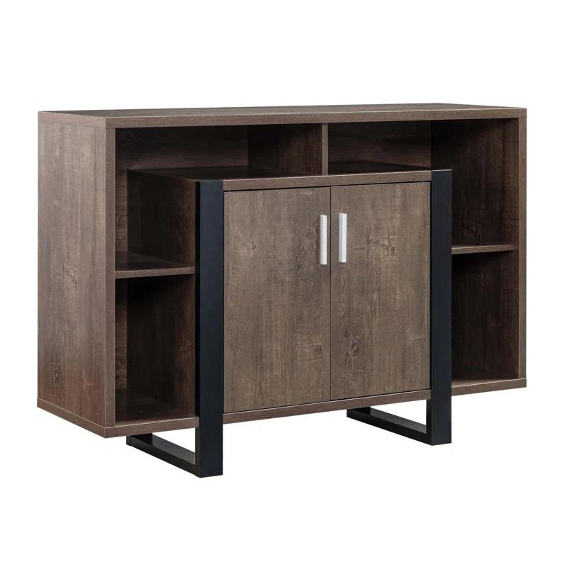 Zale 47'' Mirrored Brown Wood Buffet Sideboard Console