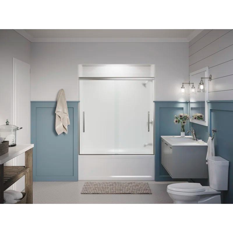 Pleat Frameless Sliding Bath Door