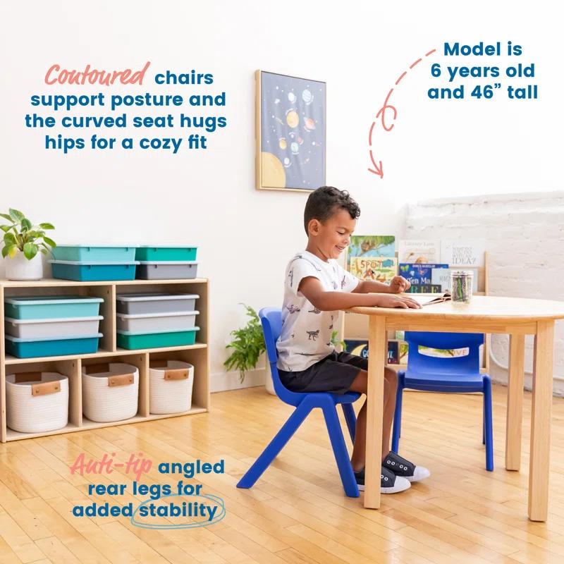 ECR4Kids Plastic School Stack Chair, Classroom Furniture
