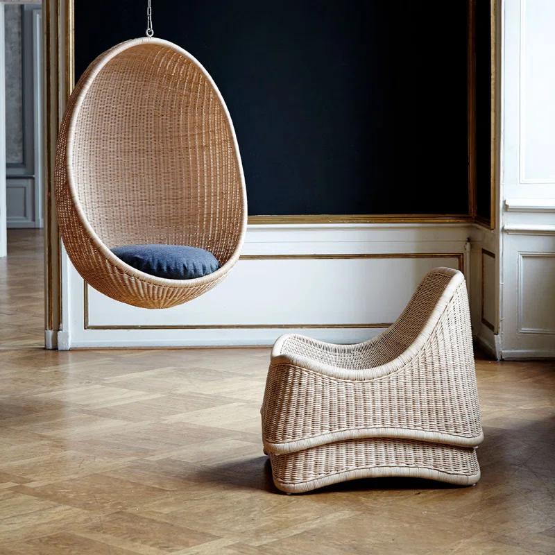 Sika Design Nanna Ditzel Chill Rattan Chair and Stool | Wayfair