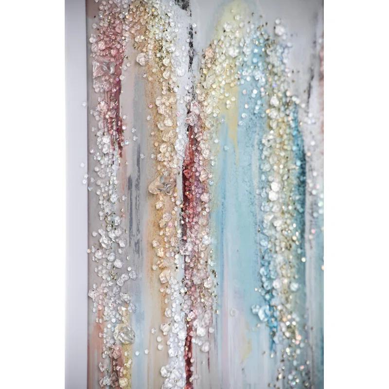 A&B Home Jennings Crystal Mirror Framed Wall Art - Set Of 2 - 23.5" X 35.5" - Multicolor | Wayfair