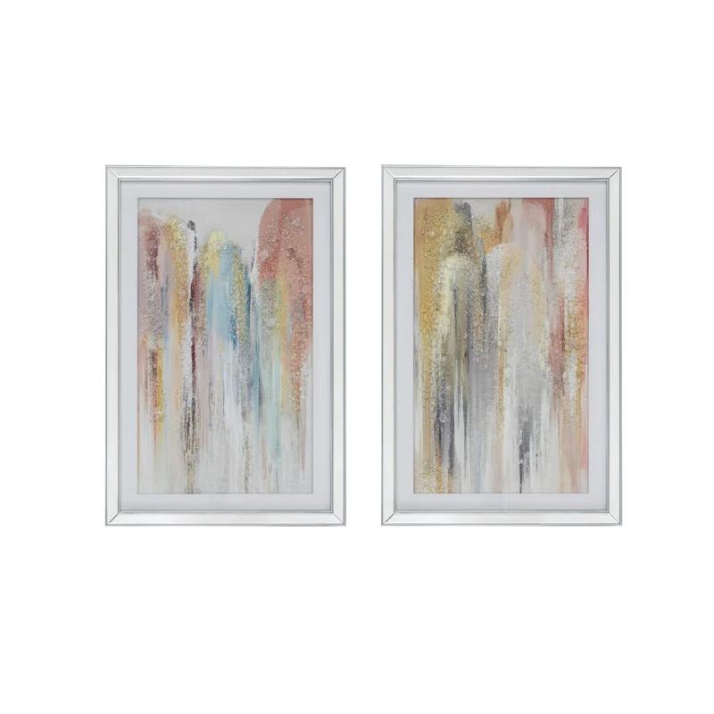 A&B Home Jennings Crystal Mirror Framed Wall Art - Set Of 2 - 23.5" X 35.5" - Multicolor | Wayfair