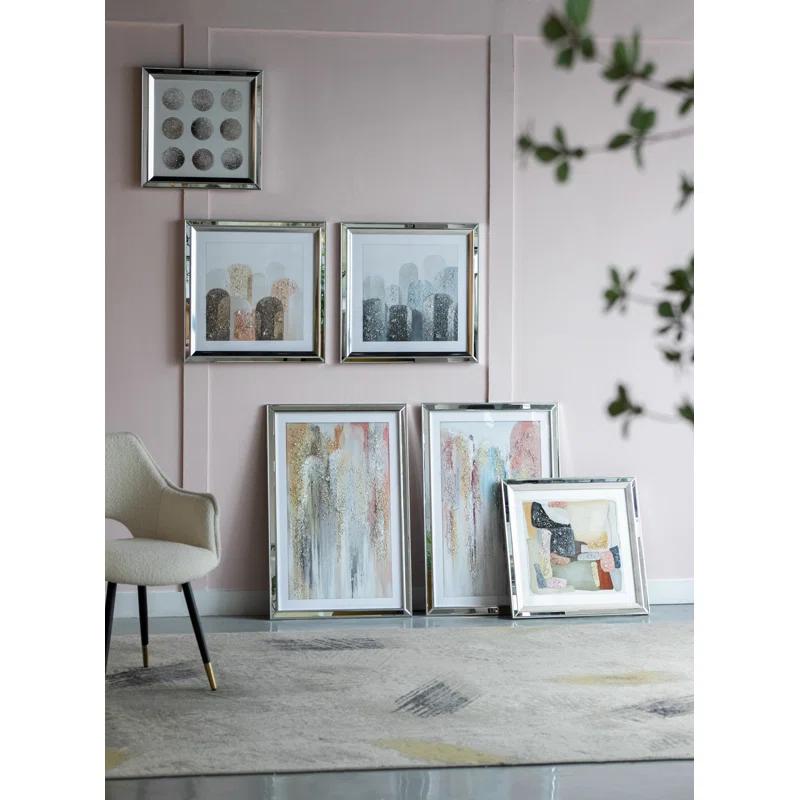 A&B Home Jennings Crystal Mirror Framed Wall Art - Set Of 2 - 23.5" X 35.5" - Multicolor | Wayfair