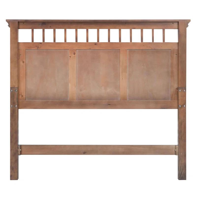 Amish Inspired Mission Style Queen Bed with Panel Headboard in Brown Pine