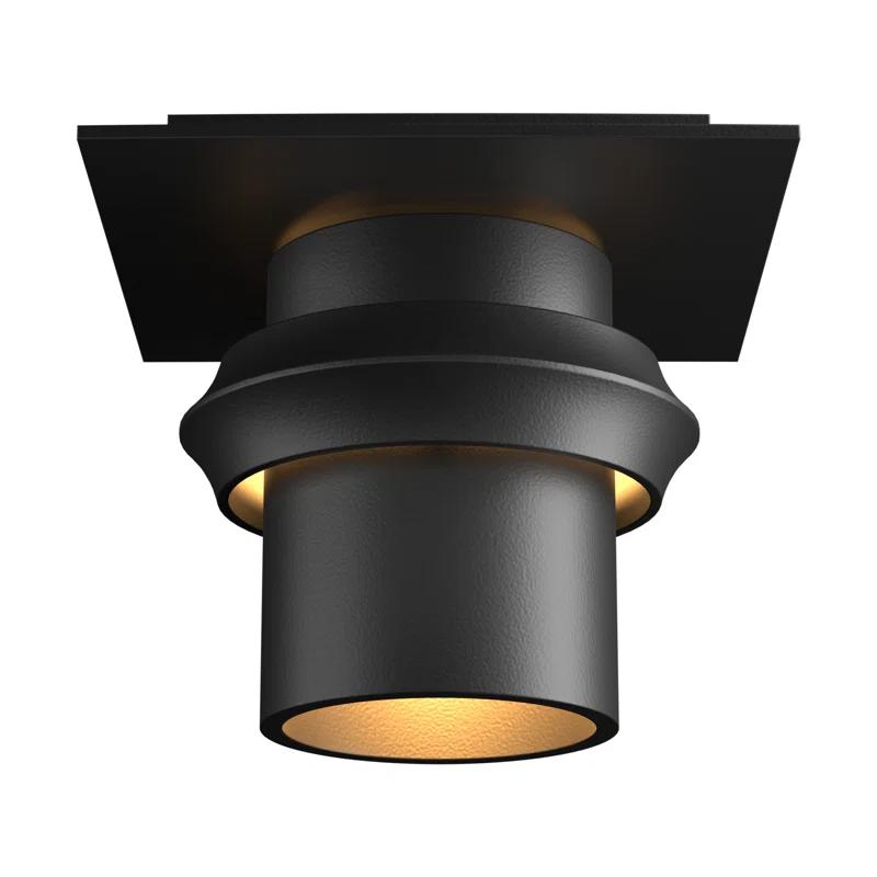 Coastal Black Aluminum 4.9'' H Outdoor Semi Flush Mount