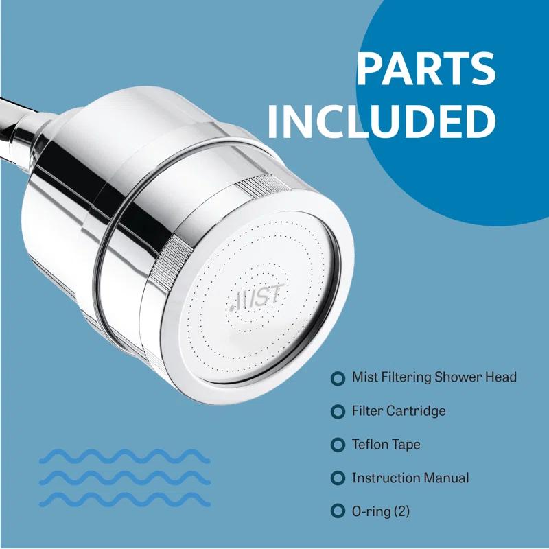 Rain Fixed Shower Head 2.5 GPM GPM with Water Filtration