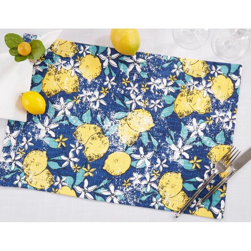 Saro Assam Collection 100% Cotton No Pattern Rectangle Placemat (Set of 4)