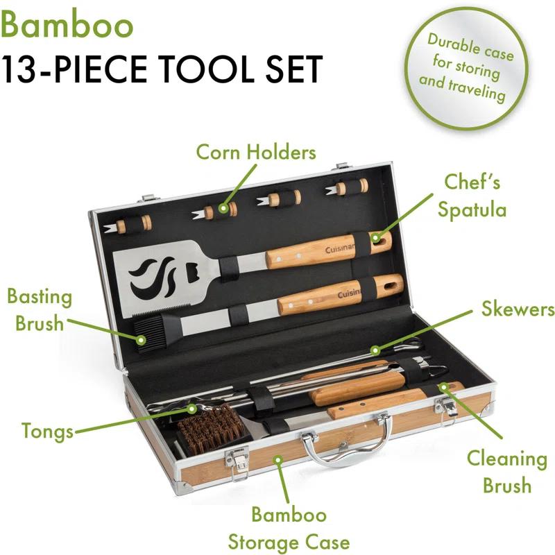 Cuisinart Cuisinart 13 Piece Bamboo Grilling Tool Set