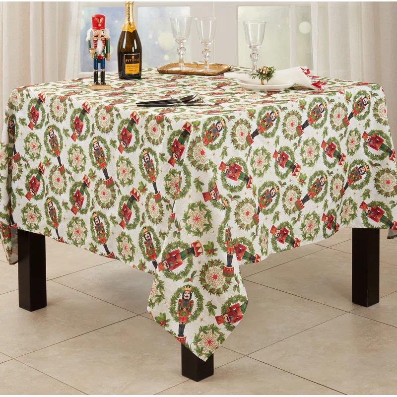 Saro Square_Holiday Tablecloth With Nutcracker Design