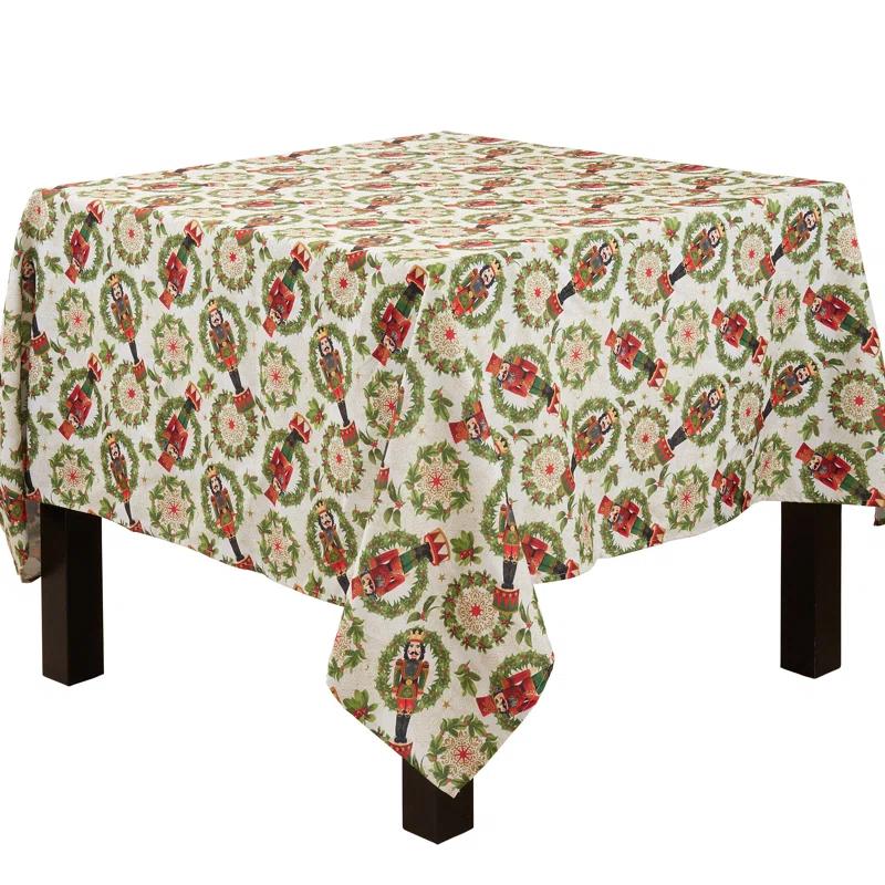 Saro Square_Holiday Tablecloth With Nutcracker Design
