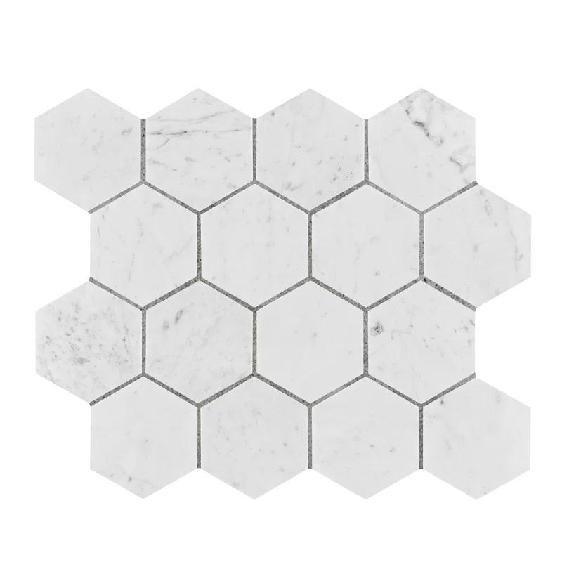 Elegant Hexagon Polished Marble Mosaic Tile for Walls & Floors