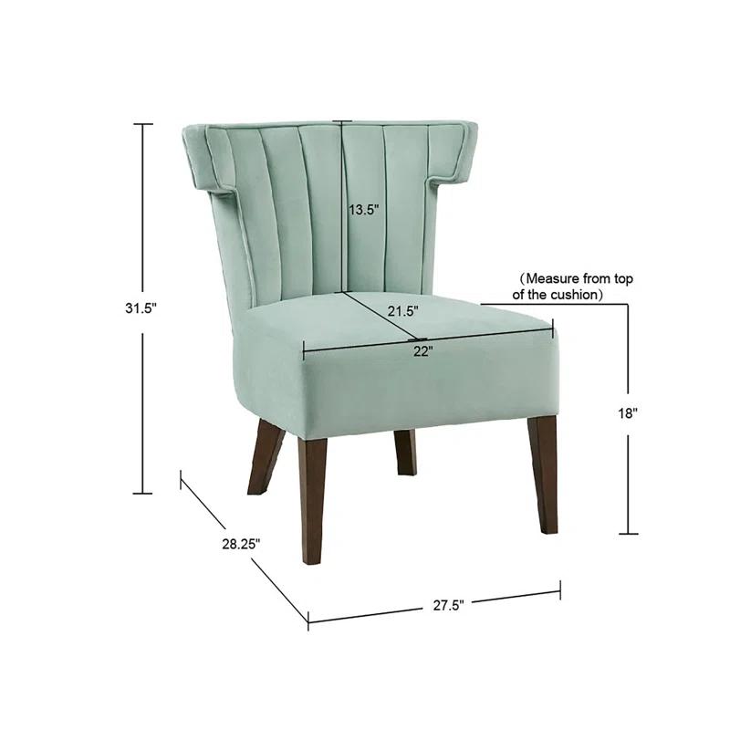 Medium Seafoam Velvet Armless Accent Chair