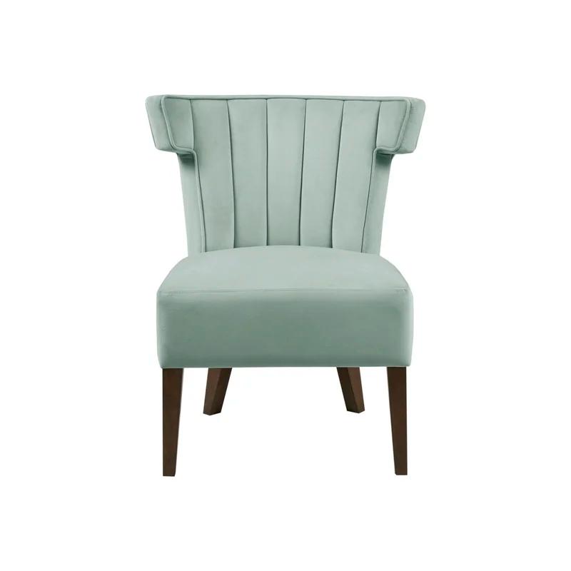 Medium Seafoam Velvet Armless Accent Chair