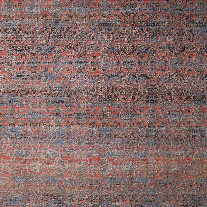 Hand-Knotted Blue & Green Wool-Synthetic Blend 4' x 6' Area Rug