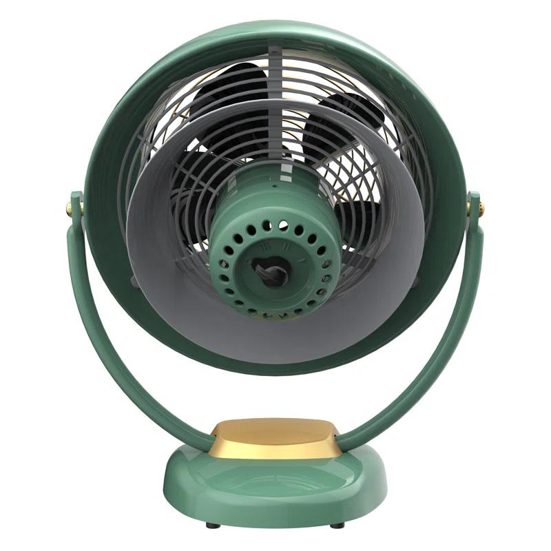 Retro Green 9.8" Metal Floor-Standing Vortex Air Circulator