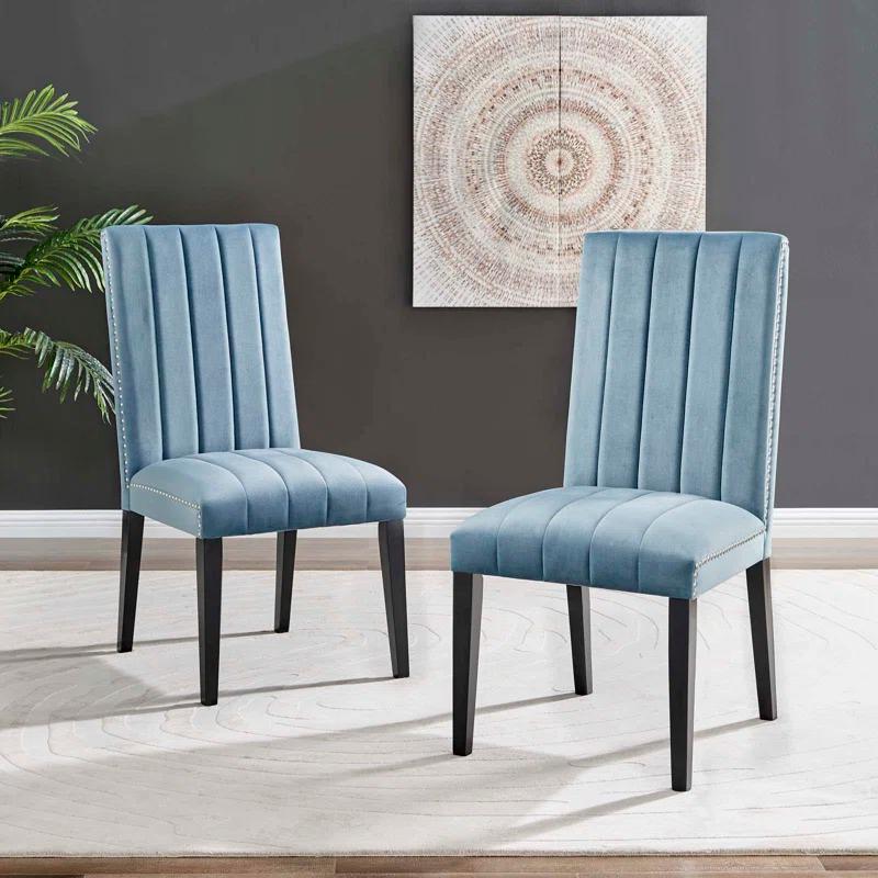 Modway Catalyst Performance Velvet Dining Side Chairs - Set of 2