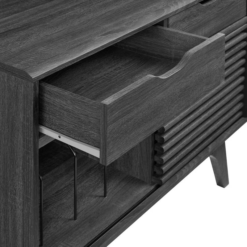 Modway Modway Render Mid-Century Modern 37" Vinyl Record Display Stand with Drawers