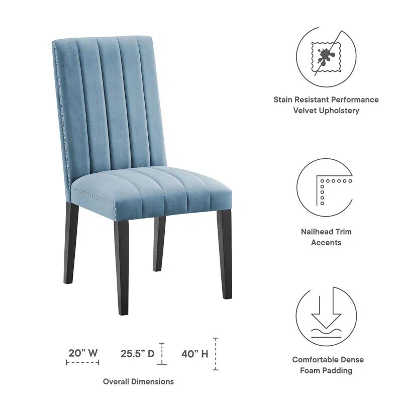 Modway Catalyst Performance Velvet Dining Side Chairs - Set of 2