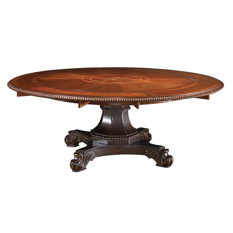 Kingstown Bonaire 80" Round Traditional Brown Wood Dining Table