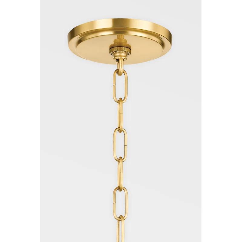 Orlando Aged Brass 1-Light Pendant with Belgian Linen Drum Shade