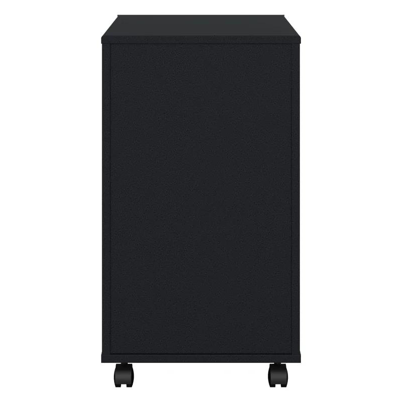 Hansen Cherry and Black 3-Drawer Lockable Mobile File Cabinet