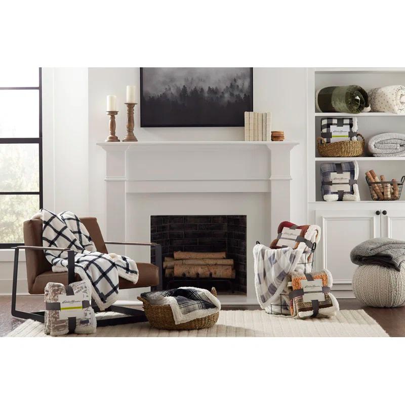 Eddie Bauer Eddie Bauer Printed Plush Fleece/Sherpa Throw Blankets