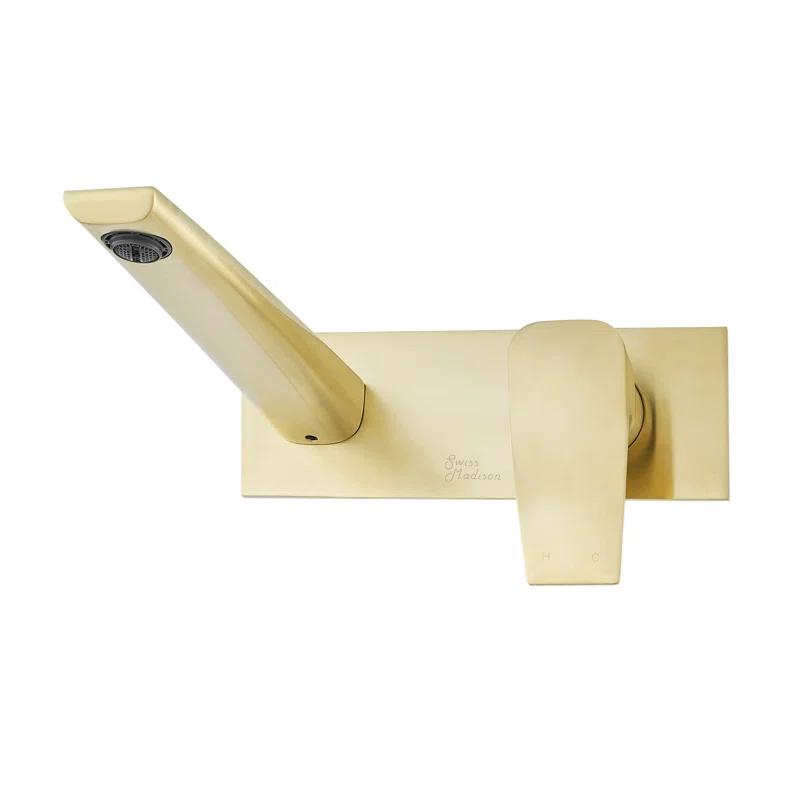 Monaco Brushed Gold Wall-Mount Single-Handle Bathroom Faucet