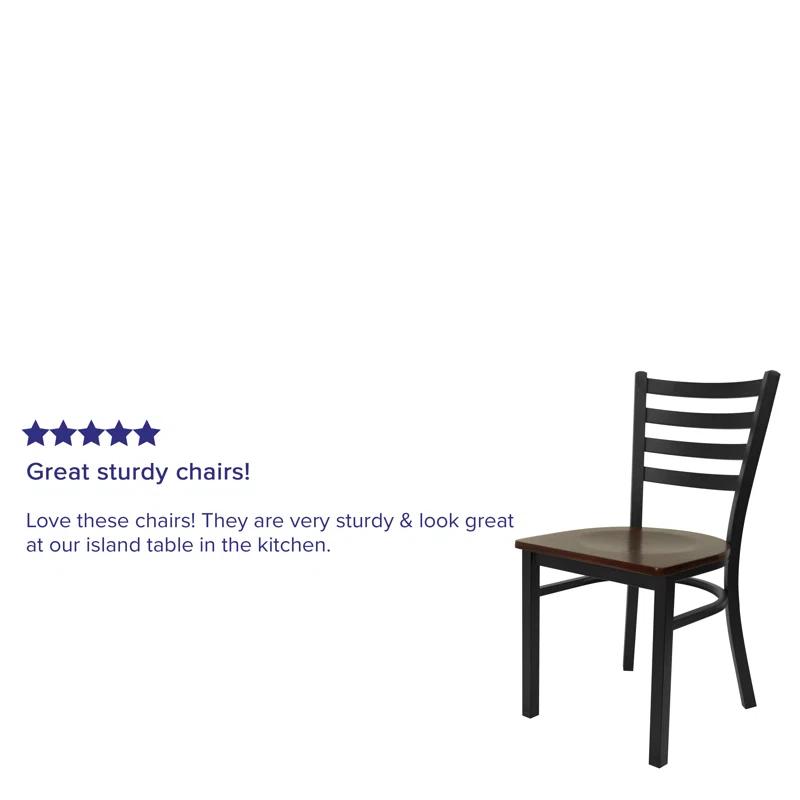 Flash Furniture Kendall Clear Coated Ladder Back Metal Restaurant Chair