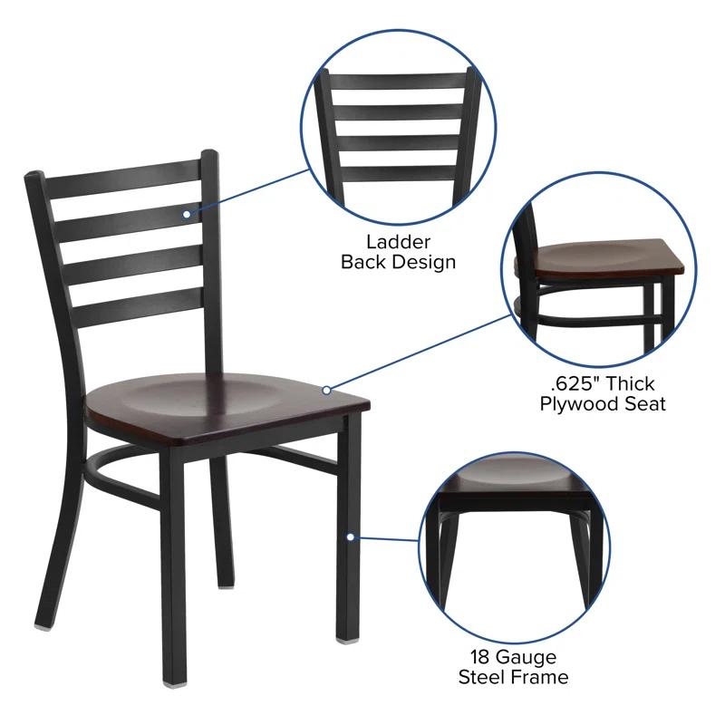 Flash Furniture Kendall Clear Coated Ladder Back Metal Restaurant Chair