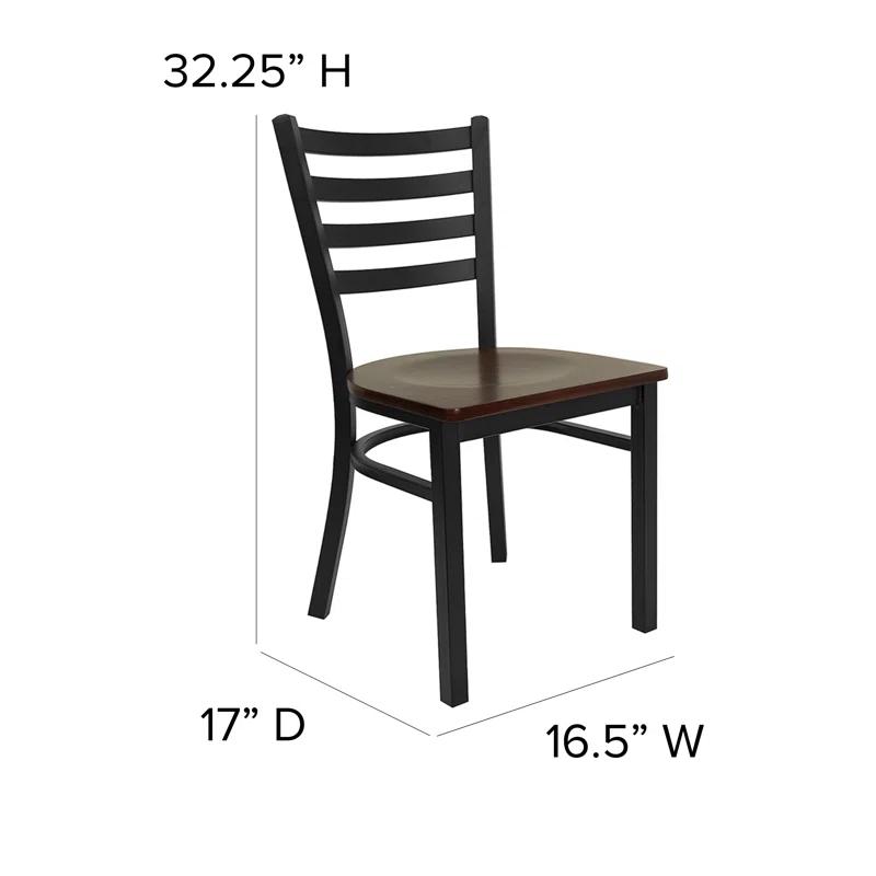 Flash Furniture Kendall Clear Coated Ladder Back Metal Restaurant Chair