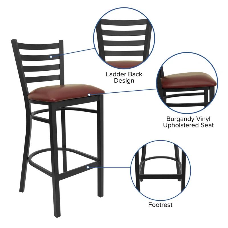 Flash Furniture Brixton Hercules Series Ladder Back Metal Restaurant Barstools