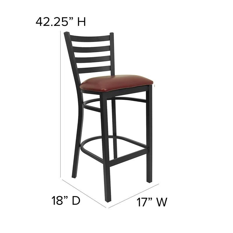 Flash Furniture Brixton Hercules Series Ladder Back Metal Restaurant Barstools