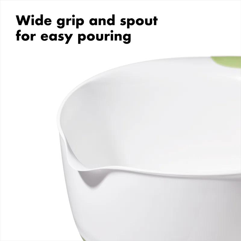 OXO Good Grips 3 Piece Nesting Mixing Bowl Set with Red, Green, and Blue Handles