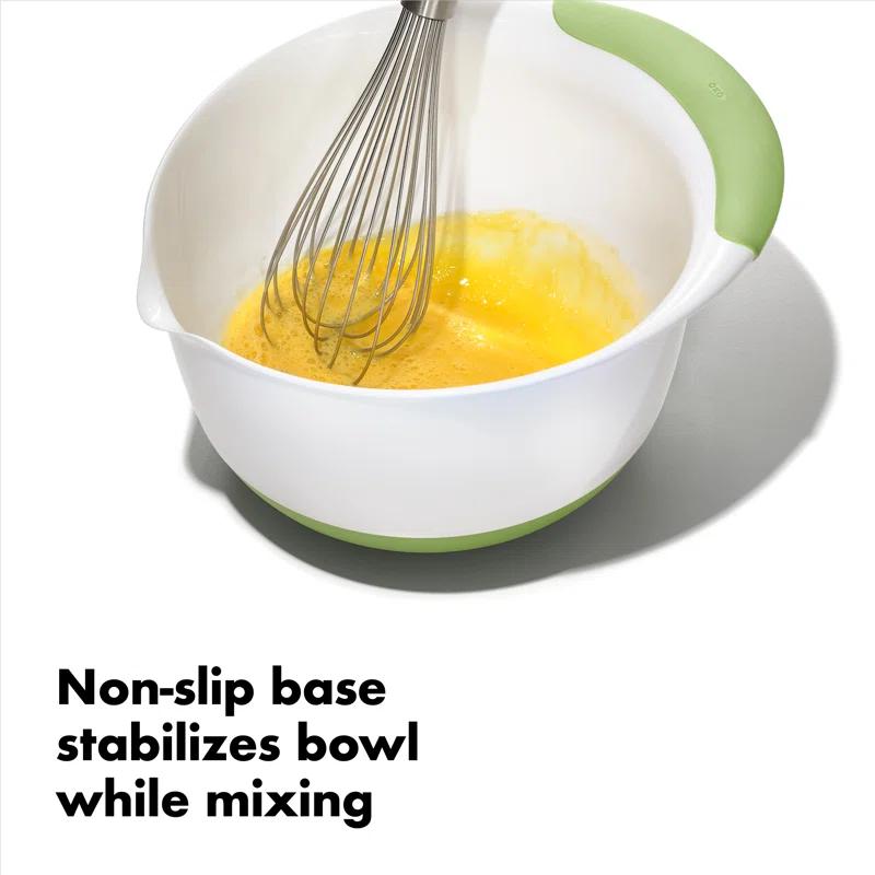 OXO Good Grips 3 Piece Nesting Mixing Bowl Set with Red, Green, and Blue Handles
