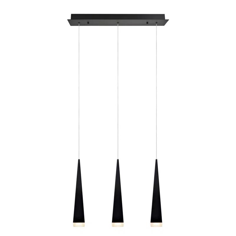 Contemporary Black Brushed Nickel Drum Pendant Light