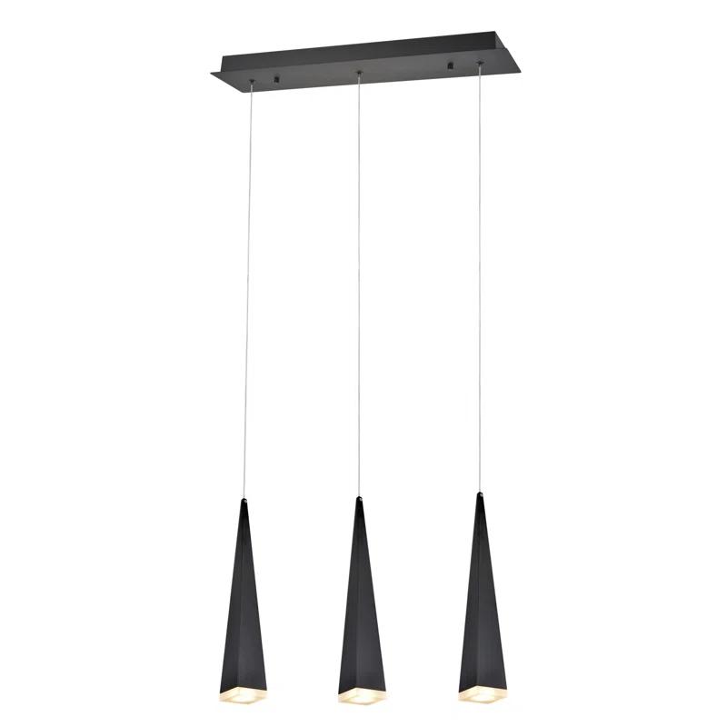 Contemporary Black Brushed Nickel Drum Pendant Light