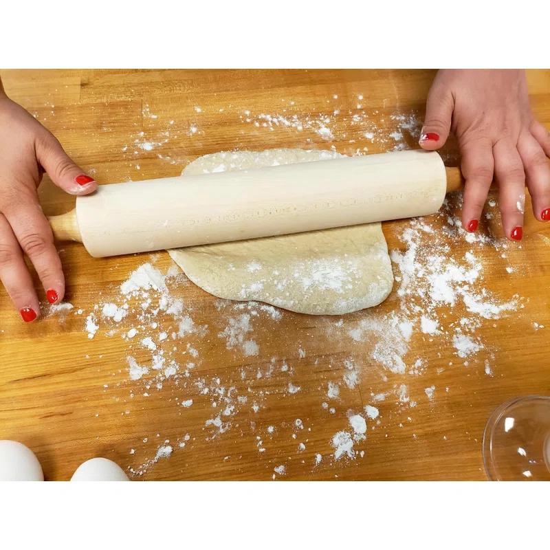 Frieling Classic Rolling Pin with handles, 12", Brown