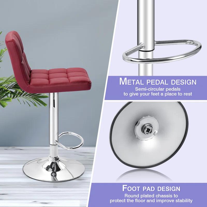Stallcup Swivel Upholstered Counter Stool with Metal Frame