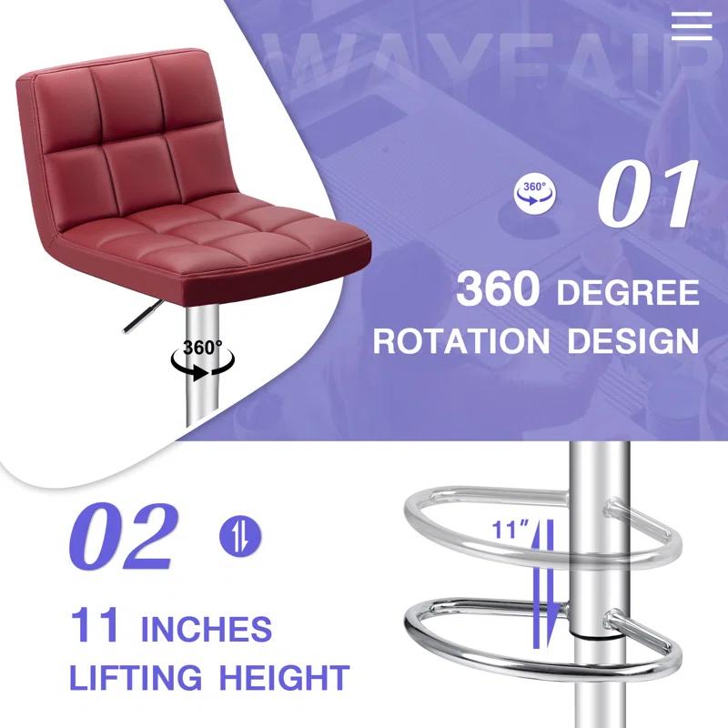 Stallcup Swivel Upholstered Counter Stool with Metal Frame