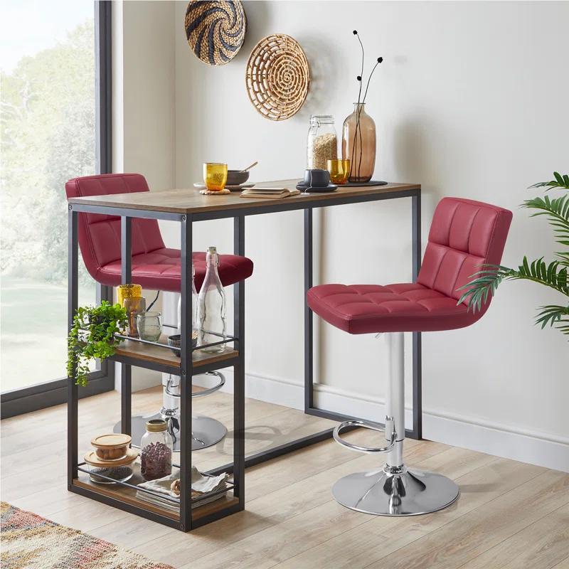 Stallcup Swivel Upholstered Counter Stool with Metal Frame