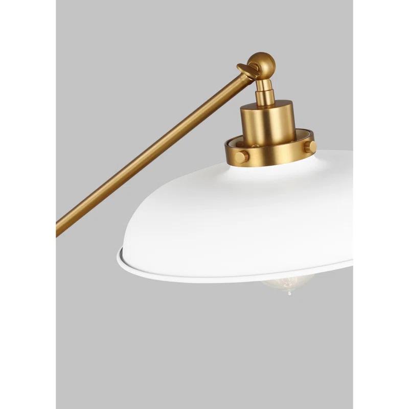 Wellfleet Adjustable Set of Table Lamps in Burnished Brass and Matte White