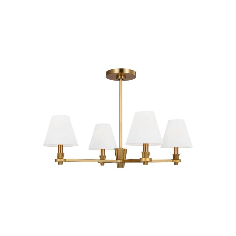 Paisley Empire Burnished Brass 28" Candle Chandelier