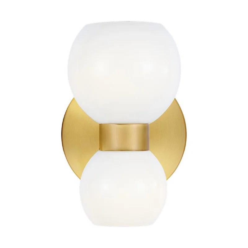 Londyn 8" Brass Dimmable Direct Wired Single Wall Sconce