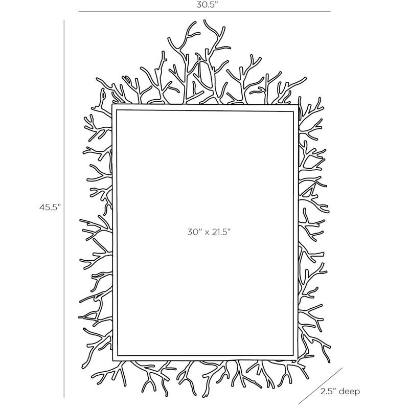 Celerie Kemble Artisanal White Gesso Coral Branch Wall Mirror