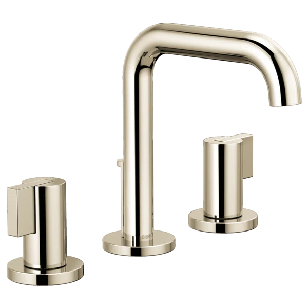 Modern Polished Nickel 7" Widespread Bathroom Faucet with Brass Body